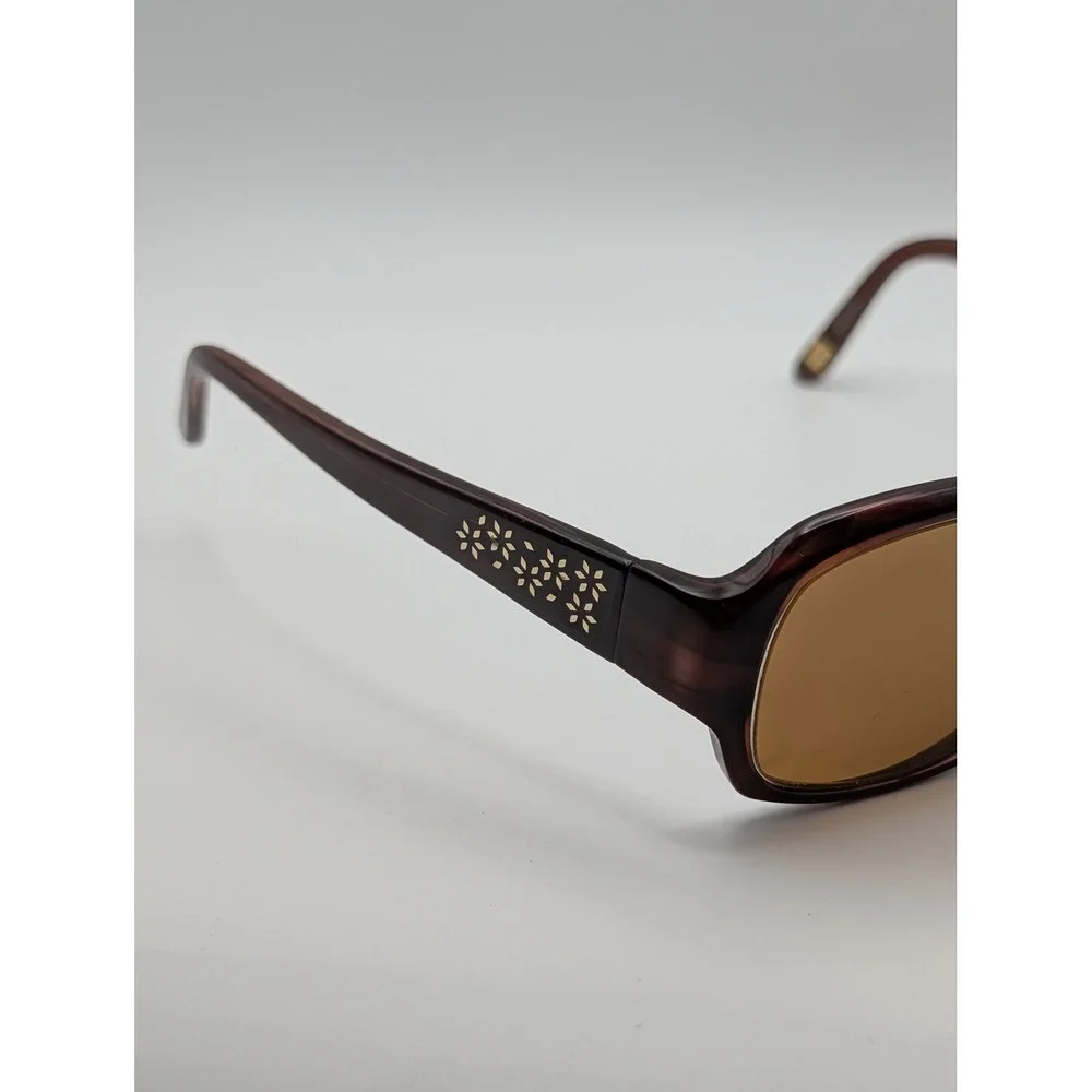 Saks Fifth Avenue 69/S Sunglass Frames Only Brown Floral Inlay Temples 57-15-135